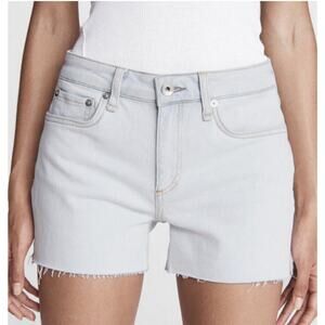 RAG & BONE Dre Low Rise Shorts Cut Of in Ditch Plains Light Wash Slim Fit Sz 24